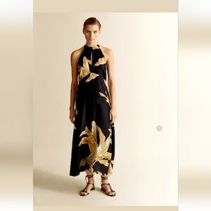 Massimo Dutti Palm print dress